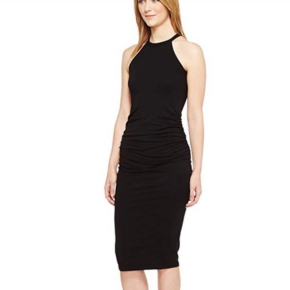 Michael Stars NWT Halter Midi Black dress soft cotton jersey stretch. - Picture 4 of 13